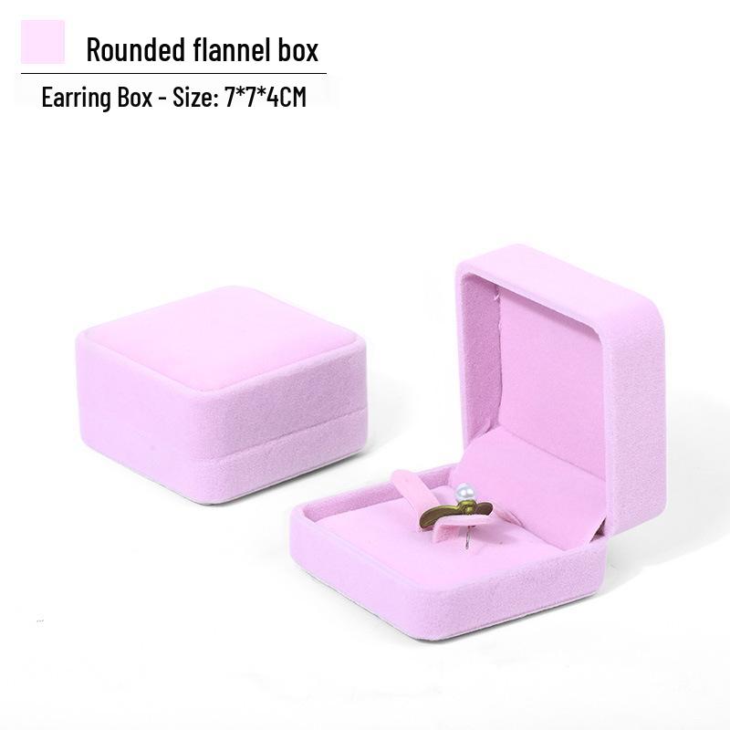 Rounded Corner Plush Jewelry Storage Box for Bracelets, Rings, and Necklaces