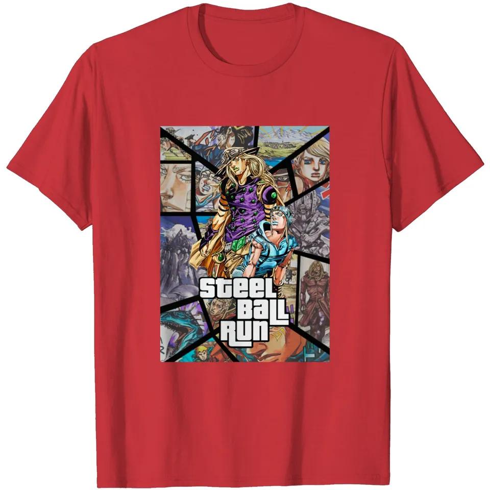 

Anime Jojo Bizarre Adventure Steel Ball Run T Shirts Unisexs Women Casual Cotton Short Sleeves Oversized Tshirts Streetwear S