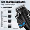 HYN-222 Professional Hair Clippers 5V1A Rechargeable Hair Trimmer Stainless Steel Blade Black Washable Head For Men Styling Tool