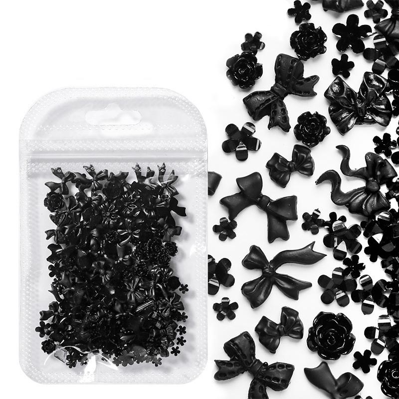 100Pcs Mini Colorful Tie Nail Charms Minimalist Bowknots Sweet Style Nail Art Decorations For Women Diy French Manicure Parts