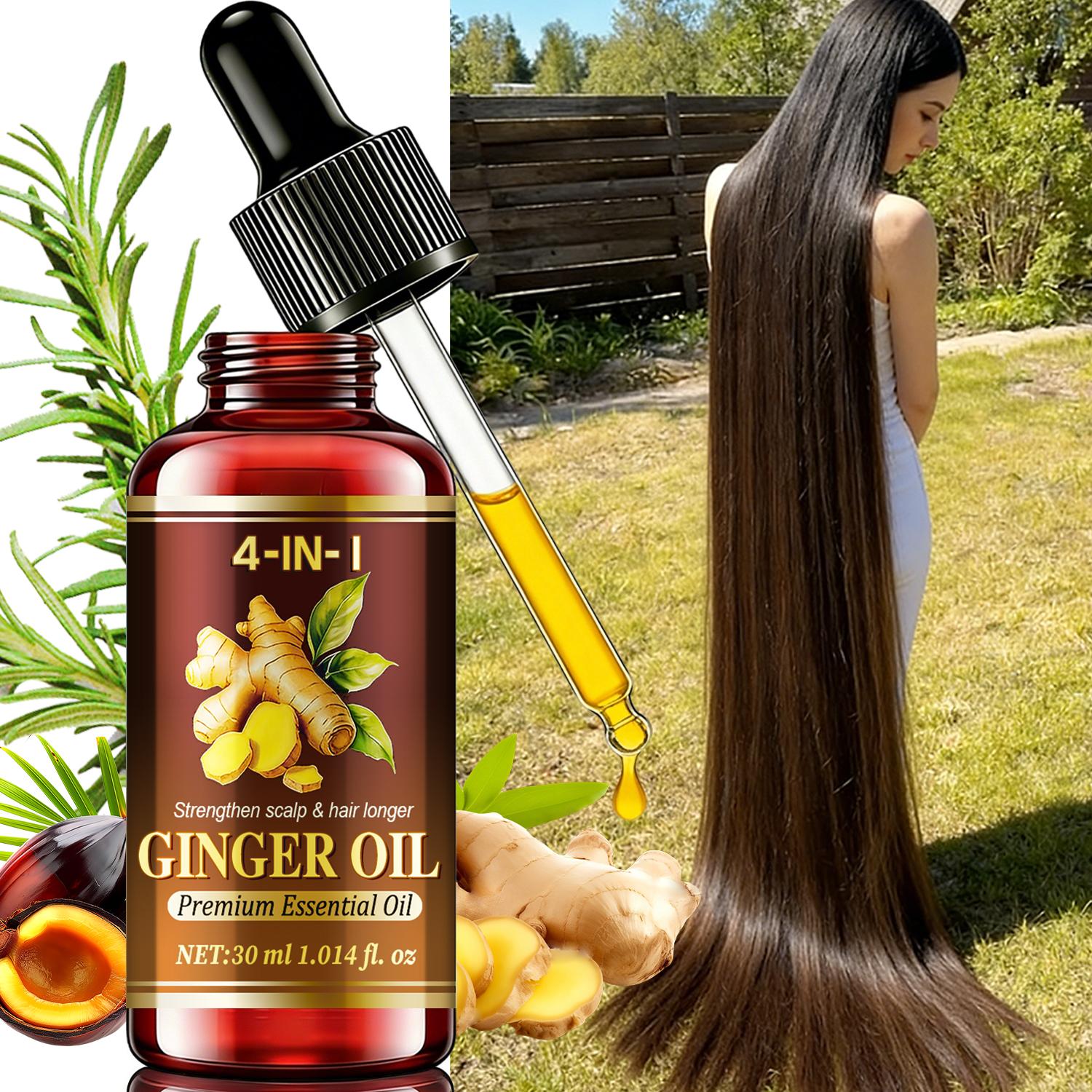 Ginger Oil-Nourish Hair Strands And Improve Hair Quality-Strengthen Scalp & Hair Longer-Suitable For All Hair Types, 30ml