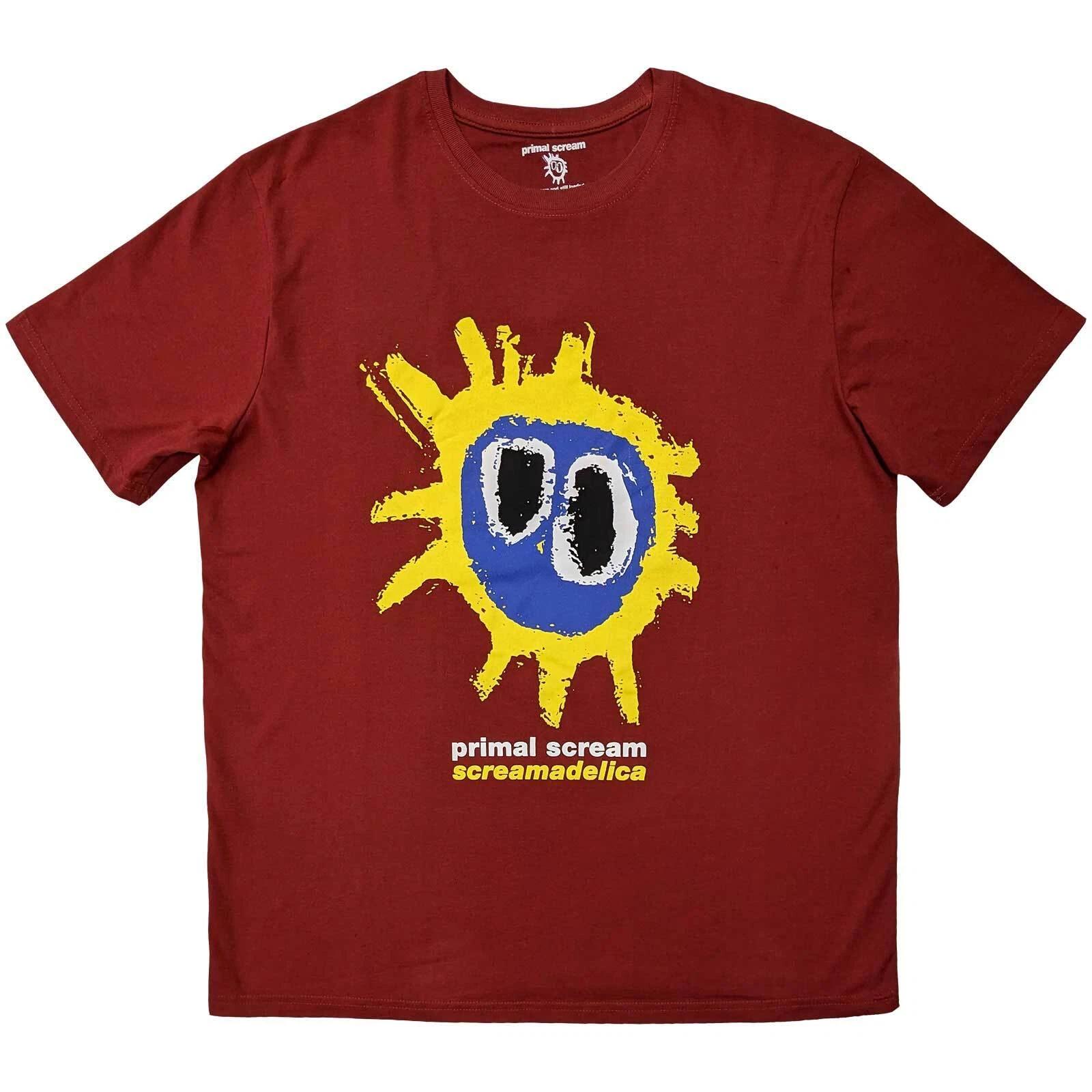 Primal Scream T Shirt Screamadelica Officially Licensed Mens Red Tee Rock Merch S