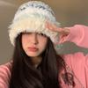 Thick Plush, Knitted Hat, Women's, Autumn and Winter Cold Resistant Woolen Hat, Warm Ear Protection, Small Face, Korean Version Big Head Circumference
