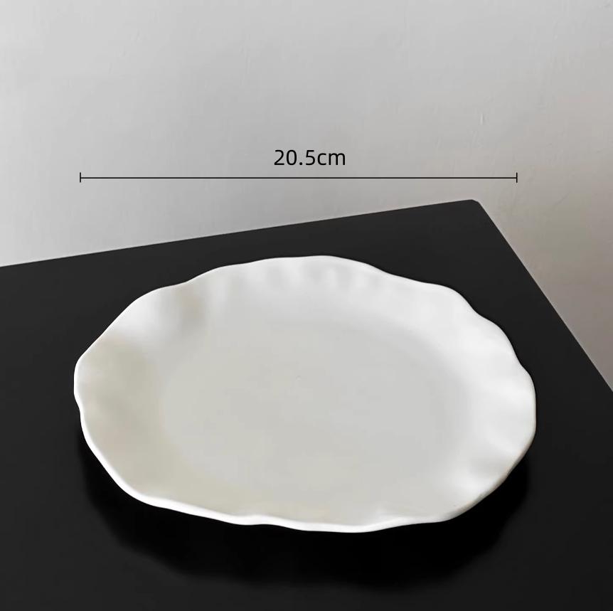 BRIrregular Lotus Leaf Ceramic Dessert Plate Porcelain Plate Western Tableware Cake Tray Dishes and Plates Dinner PlatesEY