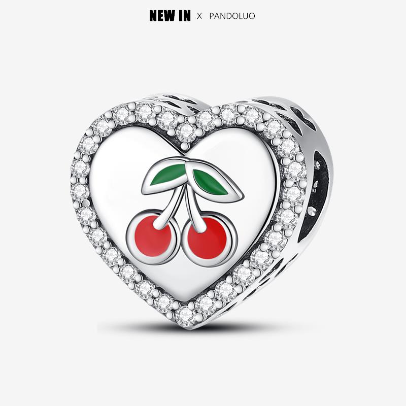New In Heart Shaped Pattern Charm Beads Fits Pandach Original Bracelet Women Copper Pendant Bead Jewelry Gift