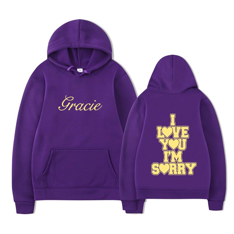I Love You I'm Sorry Letter Printing Hoodies Men's and Women's Harajuku Pullover Street Wear Unisex Autumn Winter Sweater