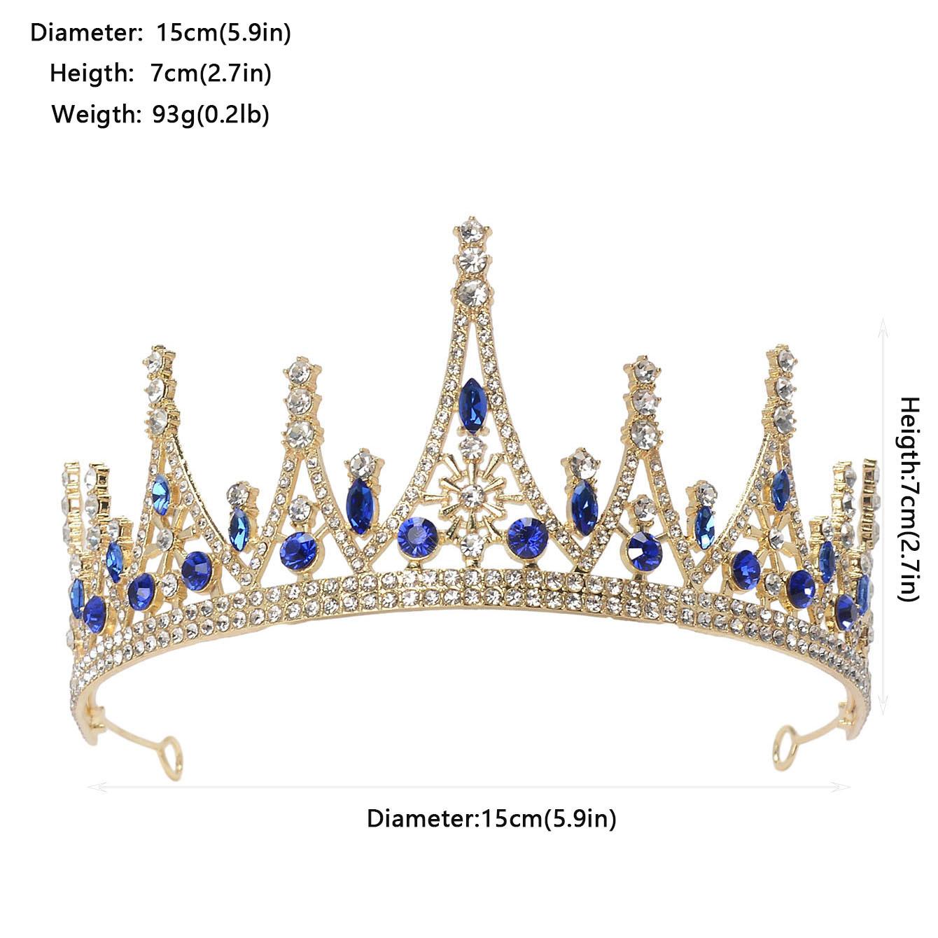 

Корейские свадебные украшения из сплава, синие аксессуары для волос, корона, подружка невесты, принцесса, свадебный банкет, танцевальные аксессуары, головной убор, тиара