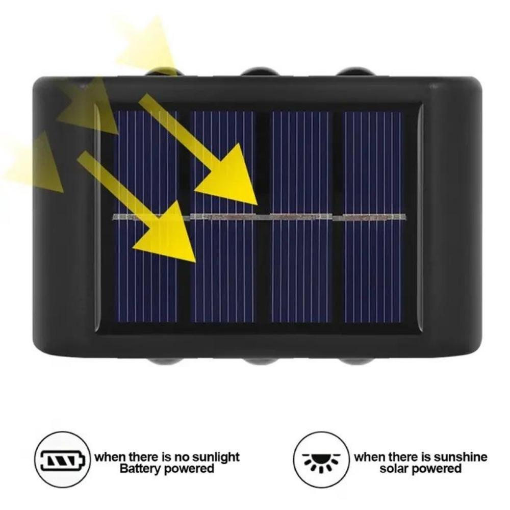 4/8/10LED Solar Wall Lamp Outdoor Waterproof Up and Down Luminous Lighting for Garden Fence Decoration Sunlight Light
