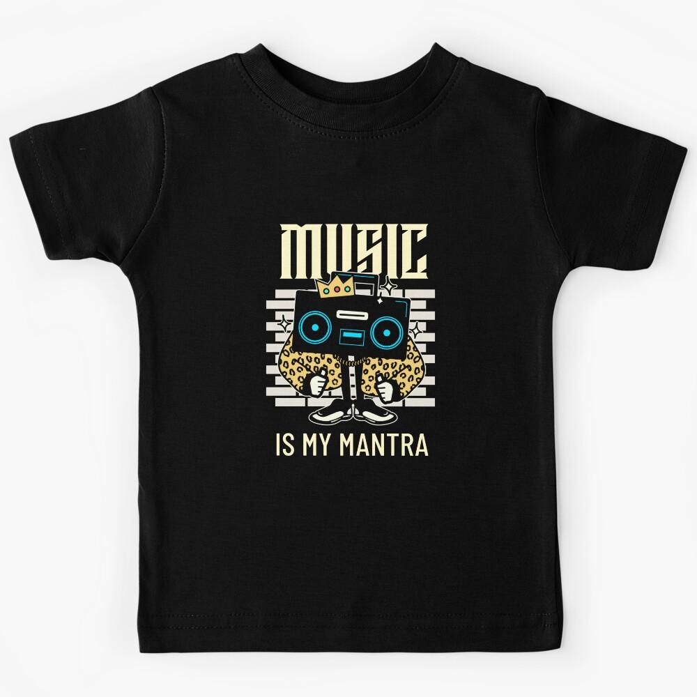 Music is my Mantra, Music Lover, Music Typography Quote Kids T-Shirt 150