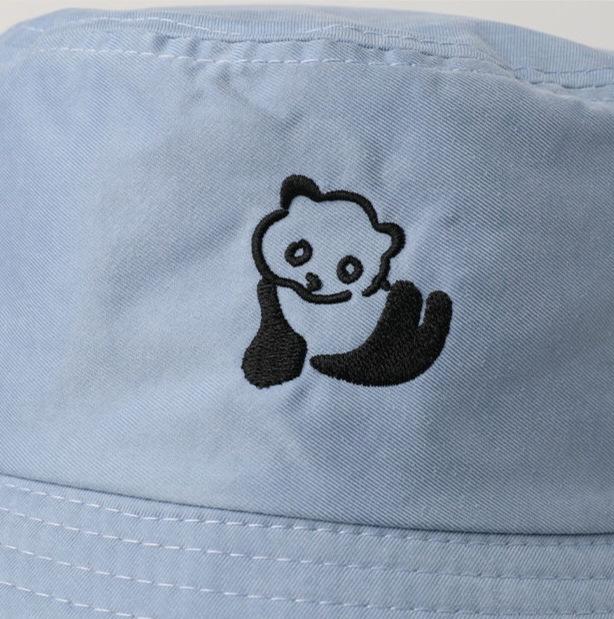 New Cute Panda Embroidery Outdoor Double-sided Fisherman's Hat Men's and Women's Spring and Summer Basin Hat Casual Sun Hat