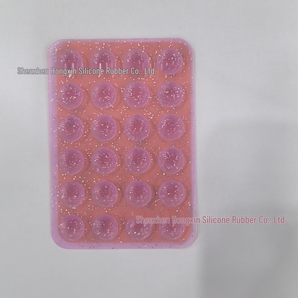 Silicone Suction Cup Holder for Mobile Phones - Square, Single-Sided, Set of 24