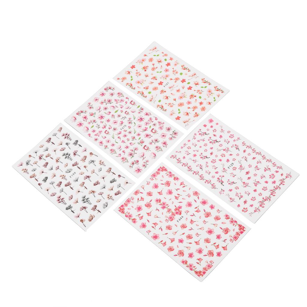 Flower Nail Art Sticker Safe 3D Self Adhesive Nail Art Decals for DIY Nail Art Decorative