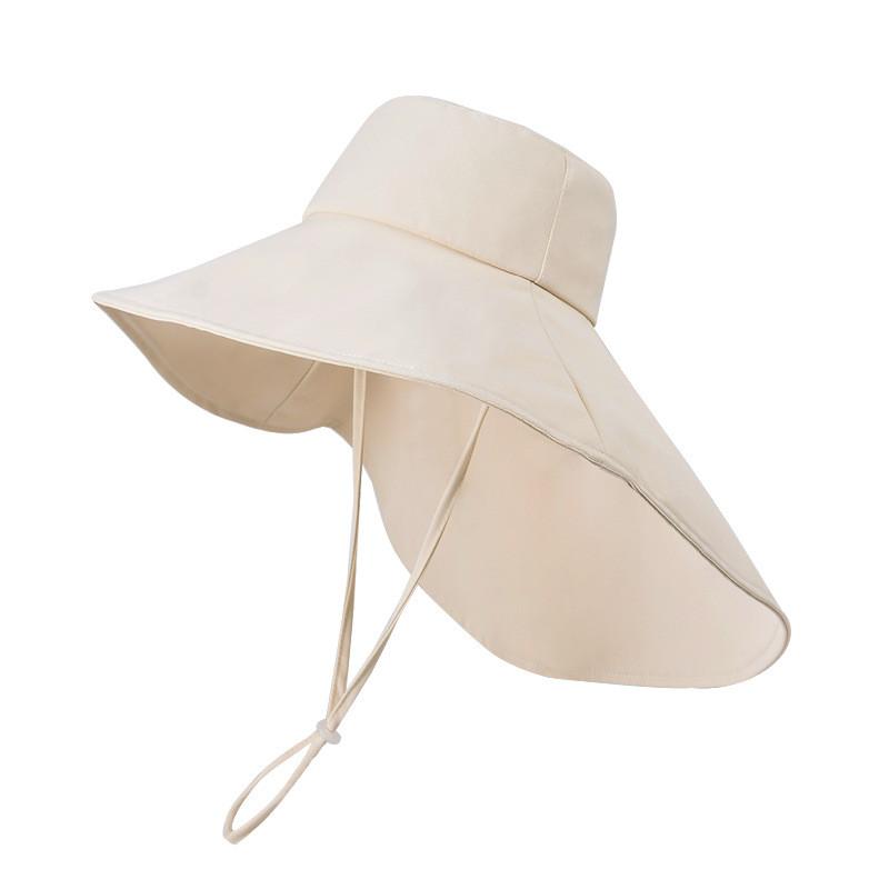 Summer Outdoor Sun Protection Cap With Neck Shield Lightweight Polyester For Women