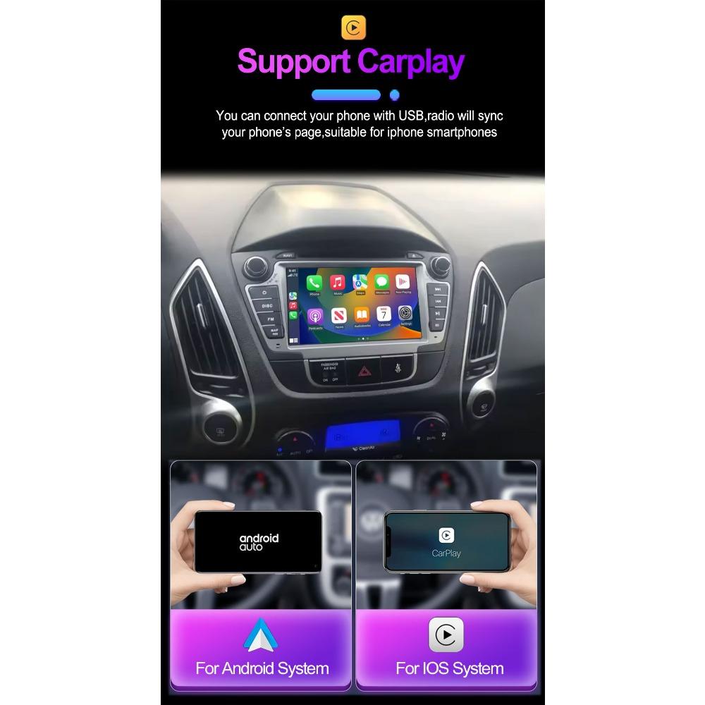 7 Zoll Autoradio Android für Hyundai IX35 2009-2015 Auto Multimedia Stereo Navigation 1+32GB