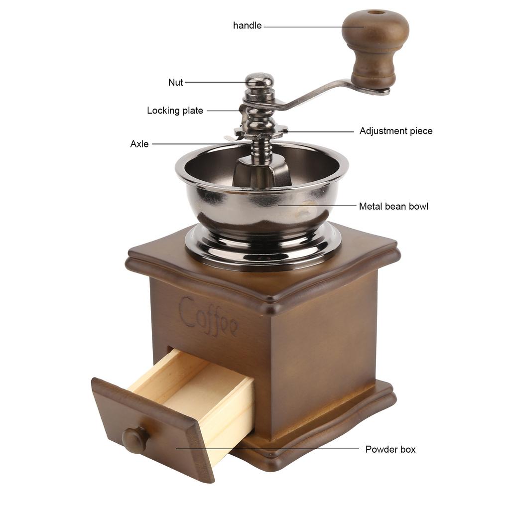 Variety Manual Coffee Grinder, Vintage Coffee Mill, Hand Operated Grinder Hand Mill Coffee Grinder for Home, Easy to Clean