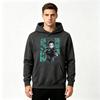 Men Anime Character Print Pullover Hoodie Casual Long Sleeve Streetwear Loose Fit Hooded Sweatshirt for Daily Wear