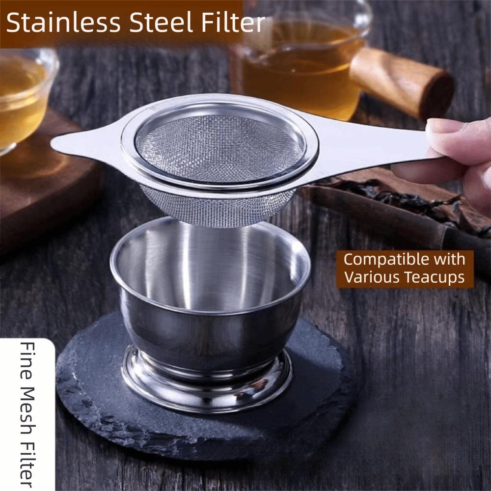 Stainless Steel Tea Strainer Set Fine Mesh Hanging Tea Infuser  Tea Brewing