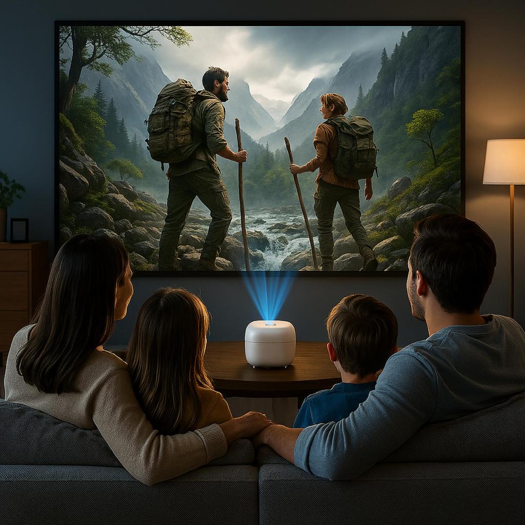 Home Theater Factory CUBE Ultra Mini 4K 120 ANSI 4800mAh Android 13 2025 Model Projector, Input, Lumens, Built-in Battery, Wi-Fi 6, OS, YouTube,