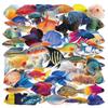 50pcs Transparent Fish Cartoon Daily Stickers PVC Material Decoration DIY Water Cup Mobile Phone Scrapbook Waterproof Stickers.