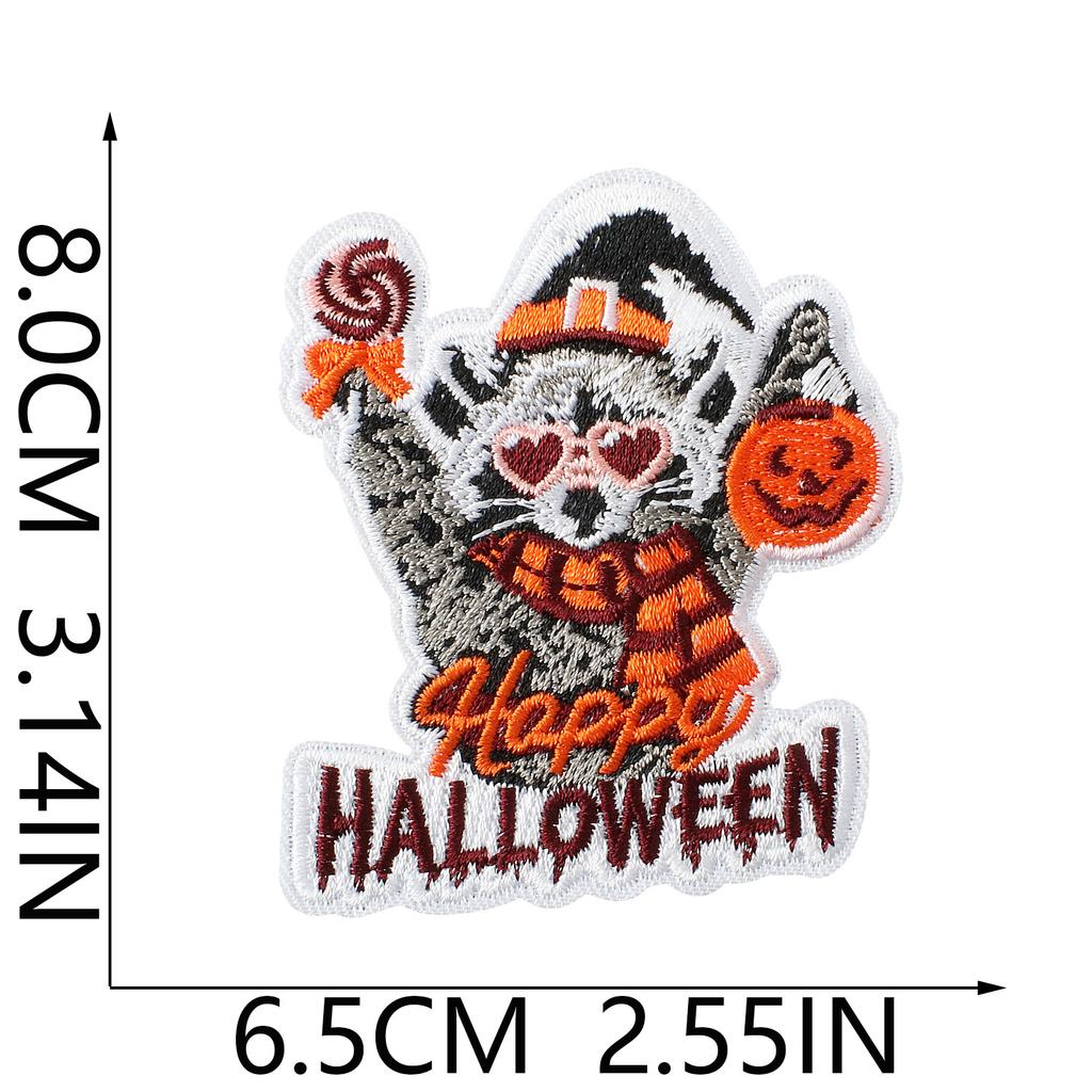 Fun Halloween Party Pumpkin Sweater Backpack Shoes And Hats Embroidery Cloth Sticker Ironing Patch Sticker Computer Embroidery Label