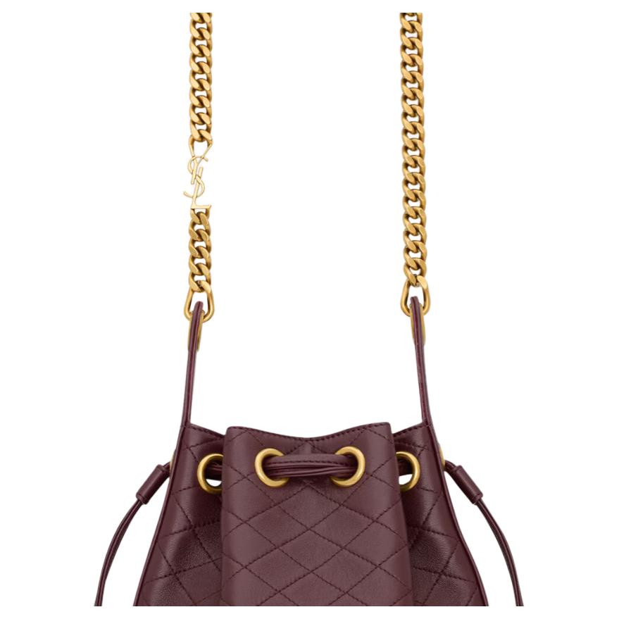 Saint Laurent Cassandre Beuteltasche aus Lammleder Hot Wine Damen Taschen Rot 840886-1EL07-6195