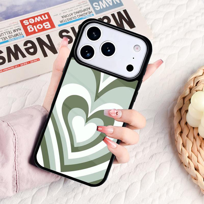 Sage Green Coffee Love Heart Latte Phone Case For IPhone 17 16e 15 14 13 12 11 Pro Max Air Mini Soft Protective Cover