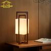 Japanese Wabi-sabi Walnut Wood Zen Art Decorative Table Lamp LED E27 Fabric Lampshade Minimalist Desk Lights Bedroom Living Room