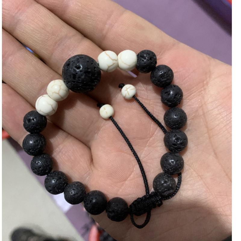 

Мода Любовь Серия Ручная Цепочка Плетение Лава Камень Регулируемый Браслет Украшения Подарок