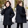 Women's Winter Thickened White Duck Down Cotton-padded Jacket for The Elderly