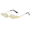 New fashion trend flame sunglasses men's and women's metal frameless street sunglasses European and American narrow-edge glasses S
