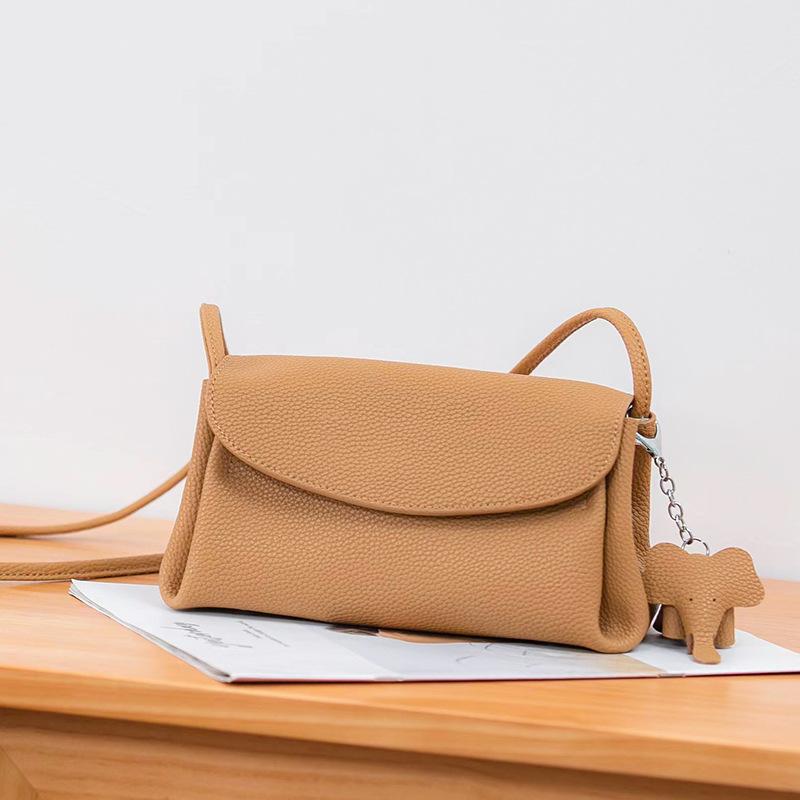 The First Layer Cowhide Bag  Crossbody Bag  New Shoulder Bag  Niche and Versatile Commuter Mobile Phone Coin Wallet