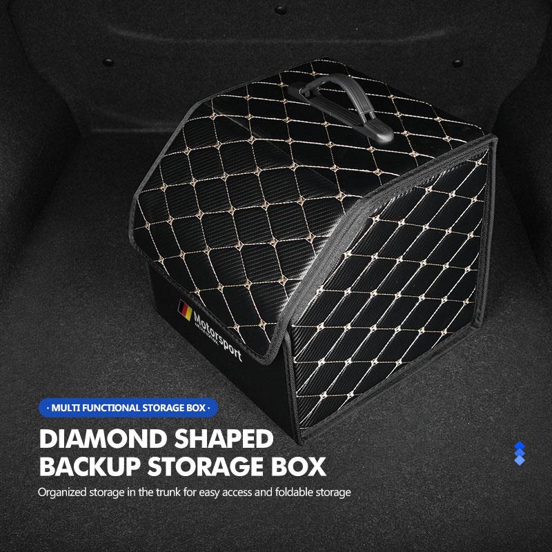 Car Diamond Leather Large Capacity Trunk Storage Box For BMW E84 E87 E90 E91 E92 E93 F10 F20 F30 F40 F15 F25 F26