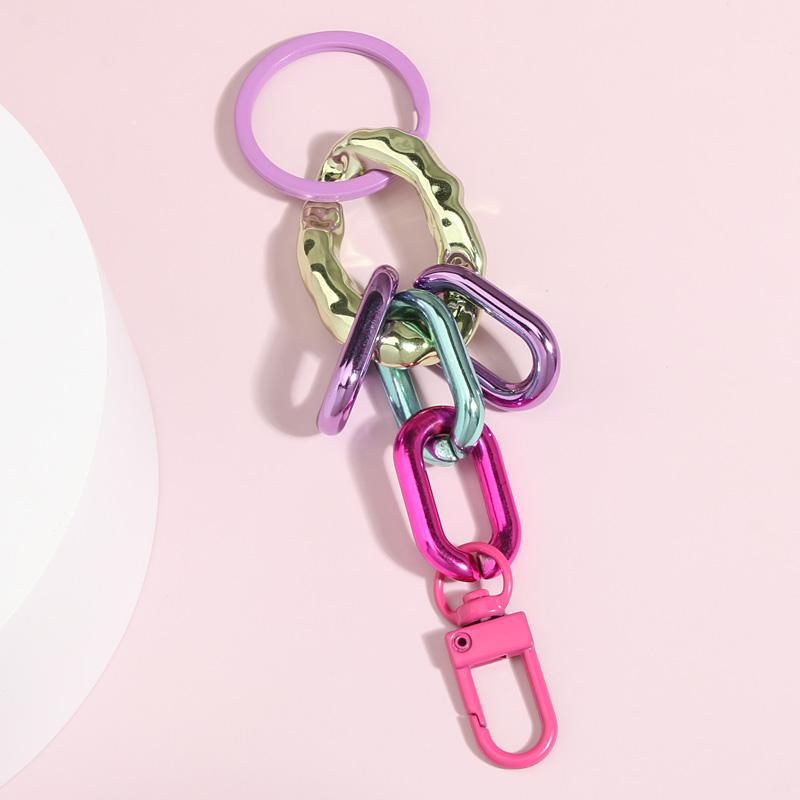 Colorful Acrylic Plastic Link Chain Keychain Creative Handmade Key Ring For Women Men Handbag Accessories DIY Friendship Gifts