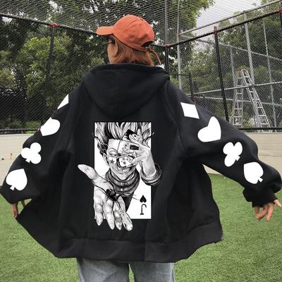 Hunter X Hunter Casacos com capuz com zíper quente Manga comprida Harajuku Hisoka Roupas esportivas casuais Presente Top Casacos com zíper unissex