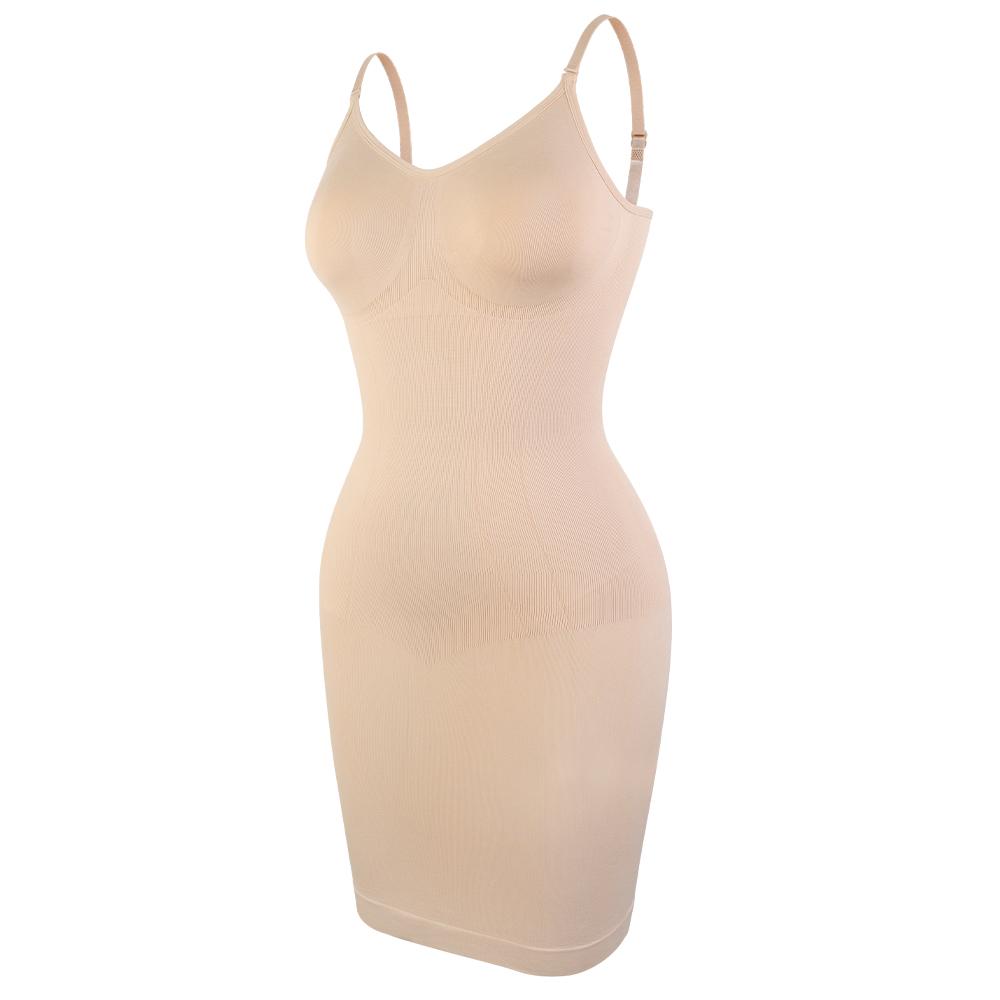 Intimo modellante da donna, sottoveste intera, controllo della pancia, mini abito sottoveste, modellante liscio per il corpo, spalline senza cuciture, lingerie