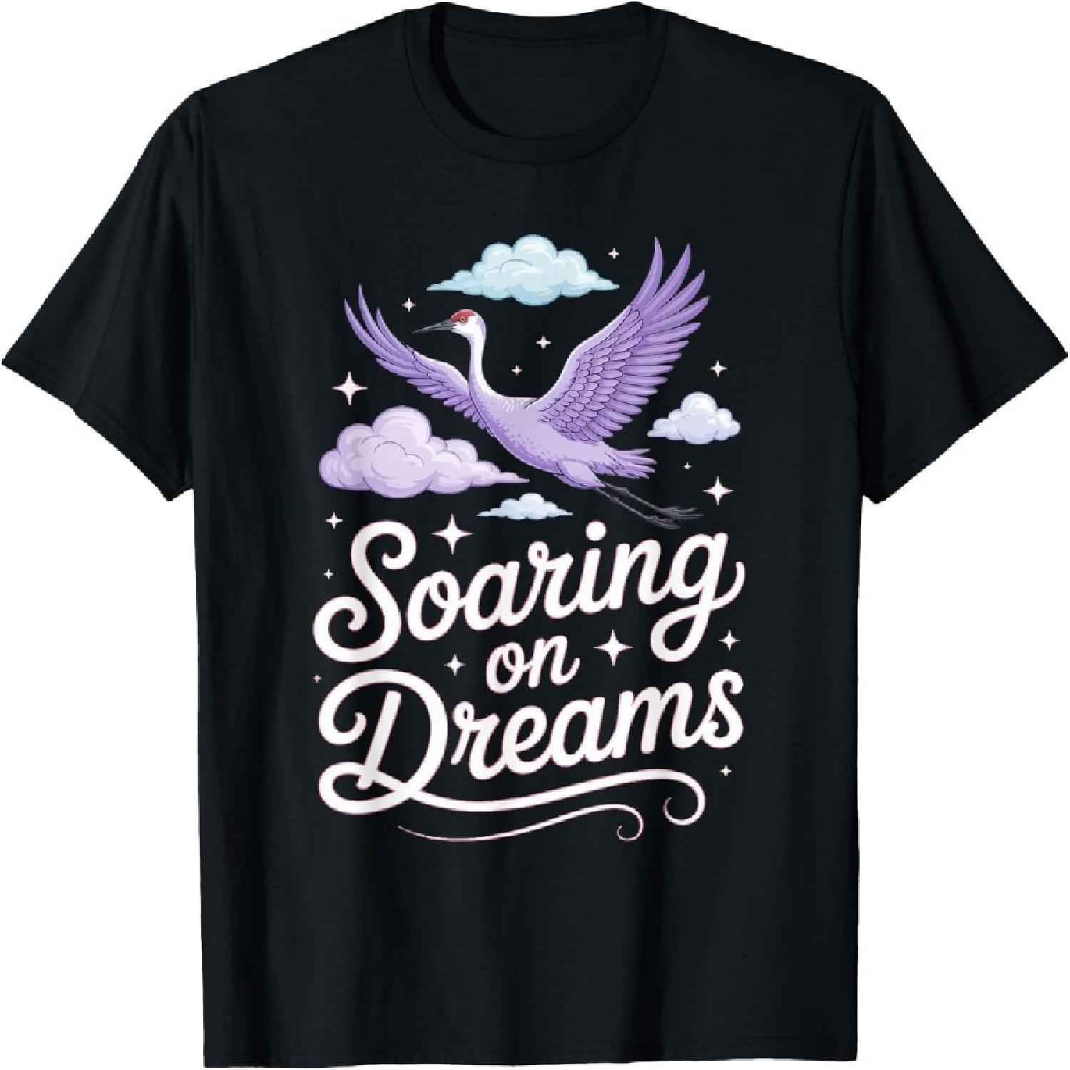Soaring On Dreams Sandhill Crane Migration Art T-Shirt XXXXXL разноцветный