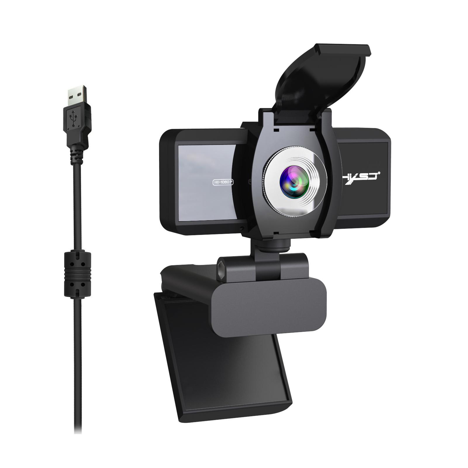 

Комп’ютерна камера Веб-камера 1080P для настільного комп’ютера зі звукопоглинаючим мікрофоном і HD-камерою чорний