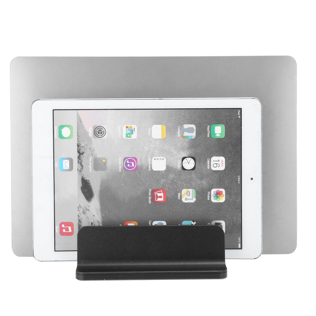 Verstellbarer Vertikaler Laptopständer Bücherregal 2 Schlitze Halterung Schreibtischhalter für Notebook Buch