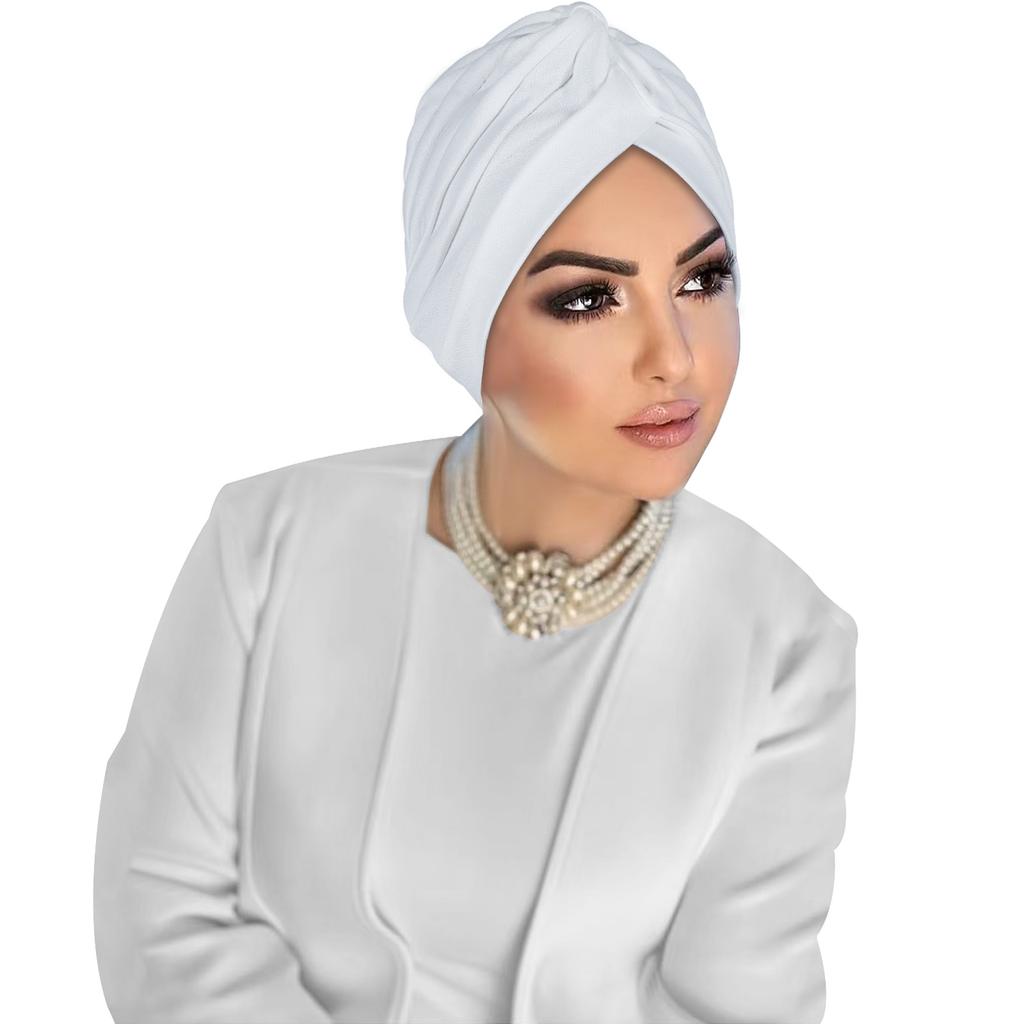 Indian Hat Twist Knot Turban Women Muslim Inner Hijab Beanies Bonnet Hair Loss Headscarf Bandanas Chemo Cap Solid Color Headwrap