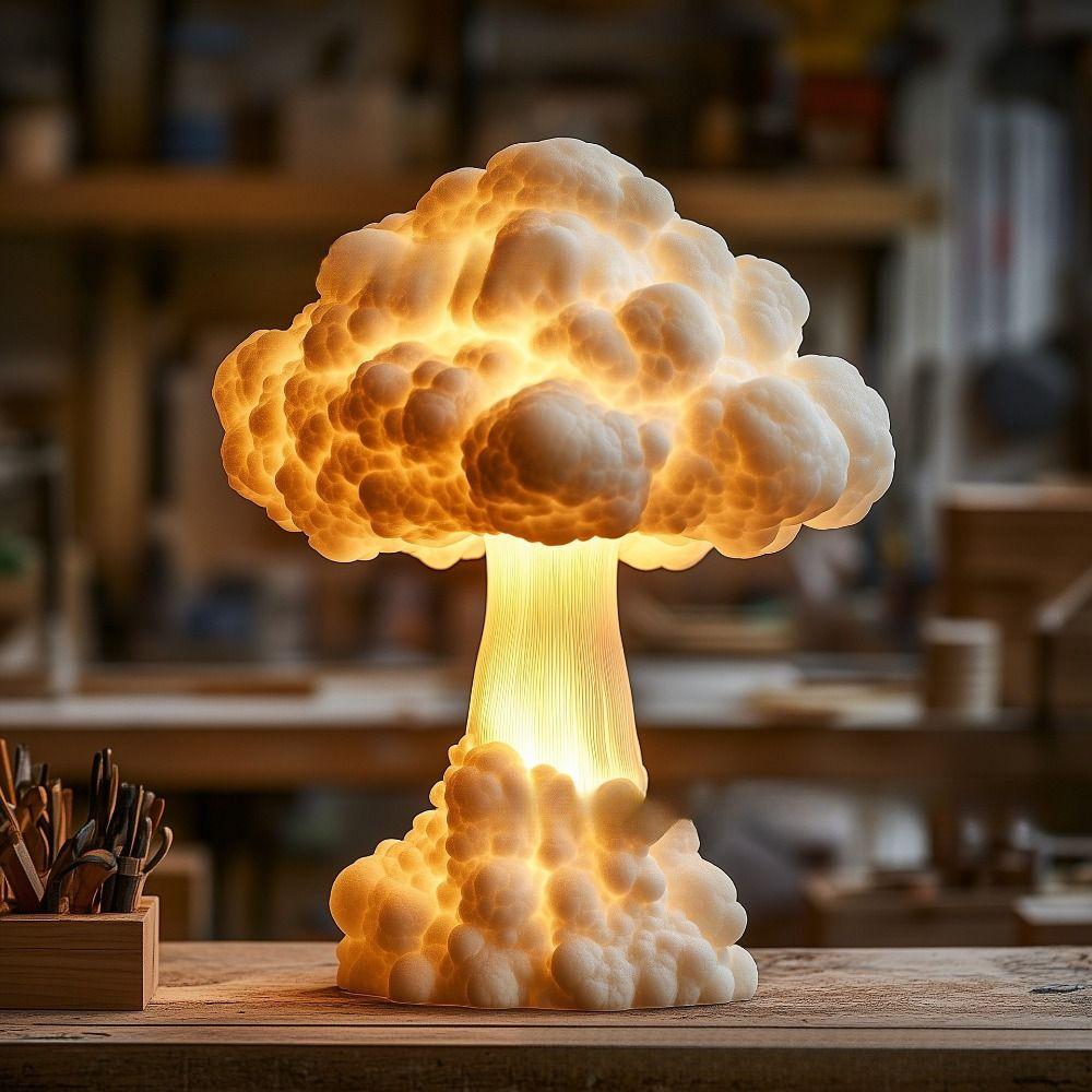 Mushroom Cloud Design Mushroom Cloud Lamp Compact Night Light Visual Impact Table Lamp  Decoration