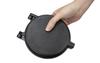Direct-heat pancake maker with detachable handle, separate top and bottom sections, single-serving, lightweight, non-stick coating, easy to clean, ful