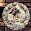 Christmas Nativity Wall Art Aluminum Round Sign 3D Vision Front Door Decor