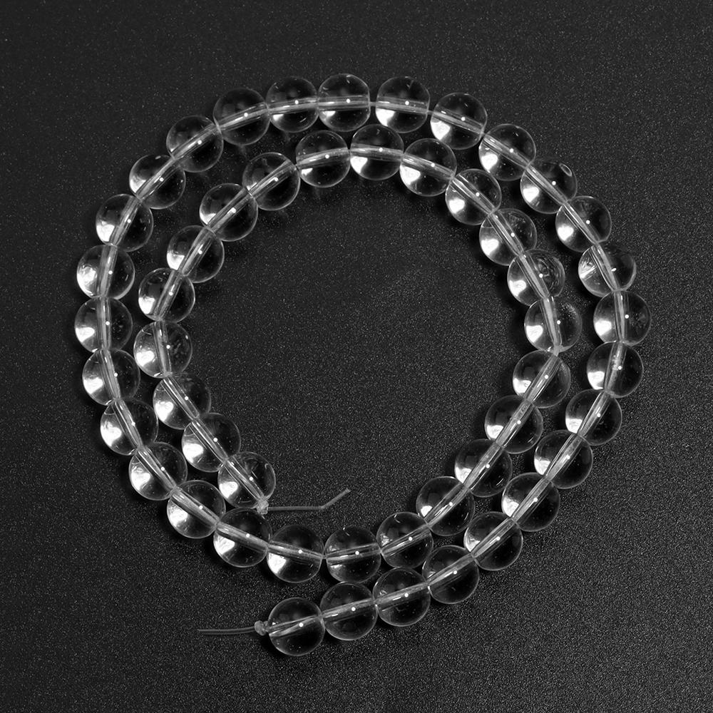1 Strand Transparent Glass Beads 4/6/8/10/12mm Clear White Round Loose Beads For Jewelry Making DIY Necklace Bracelets Supplies