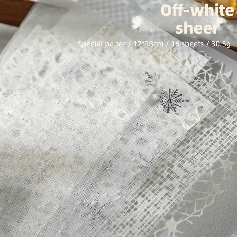 16Pcs Lace Edged Mulberry Special Paper Texture Sensation Textured Scrapbook Paper  Letters