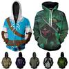 The Game Legend Of Zelda Cosplay Hoodies 3d Zip Sweatshirt Jacket Coat Pullover