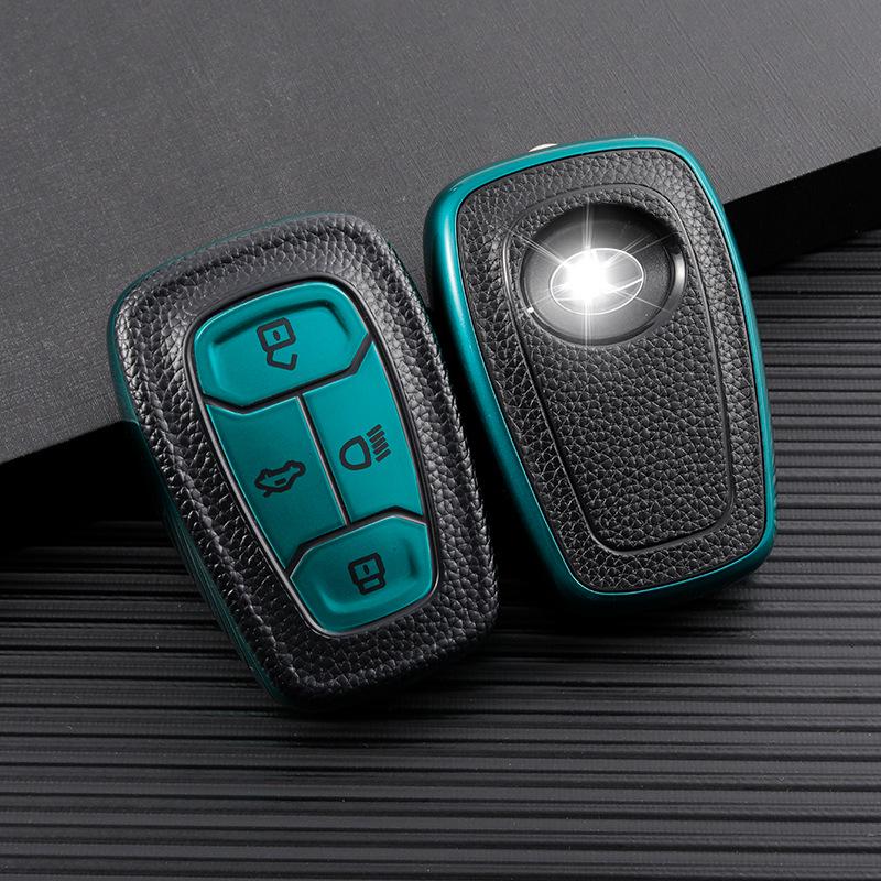 Leather Key Cover Compatible with Tata Nexon, Safari, Altroz
