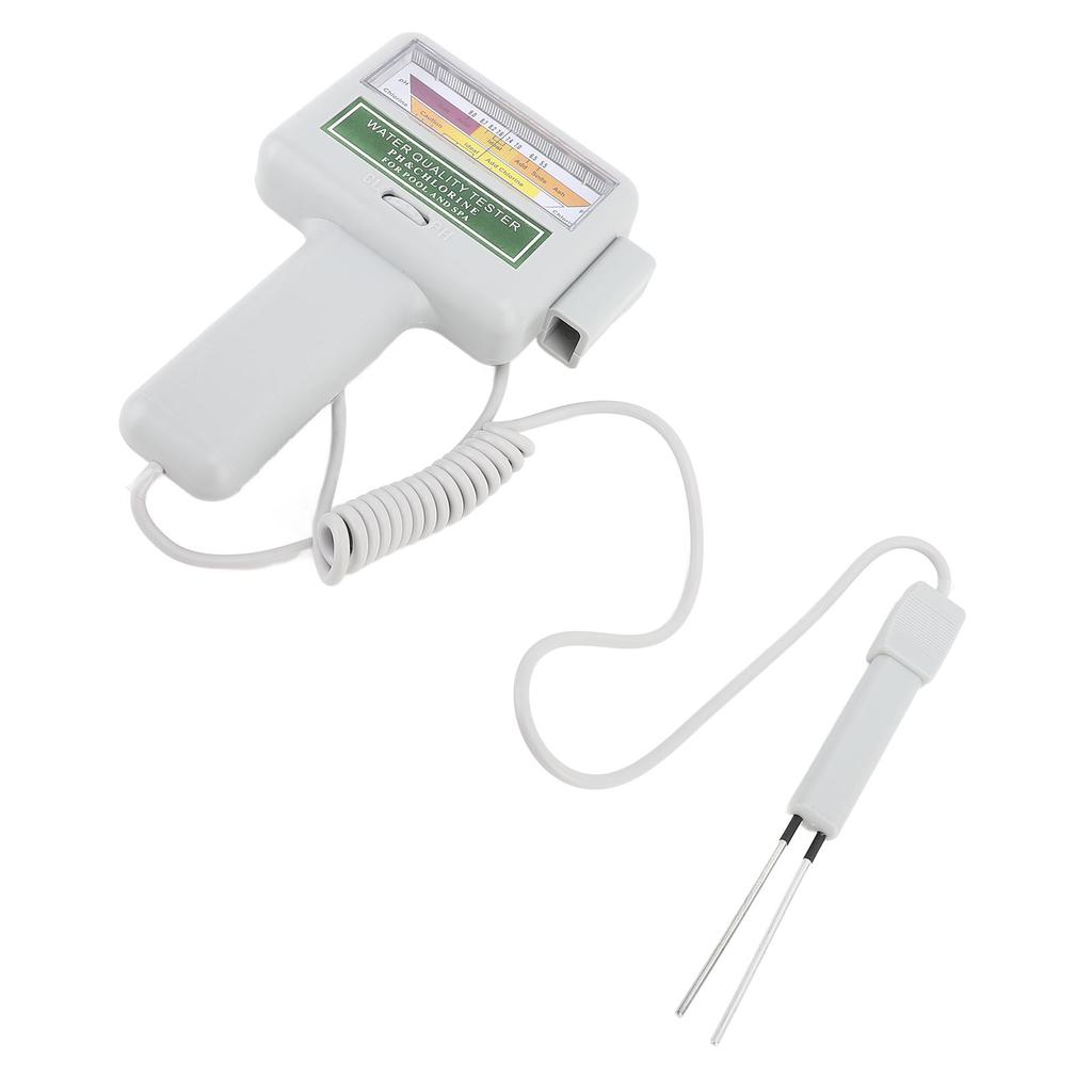 PH CL2 Chlorine Tester Dual Probe Large Display Screen Battery Powered Digital Water Quality Tester