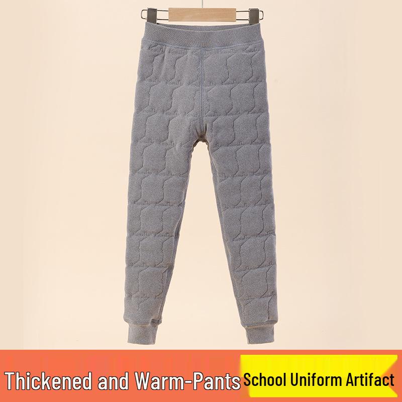 Winter Kids' Fleece-lined Cotton Jacket & Pants Set - Warm School Uniform for Boys & Girls