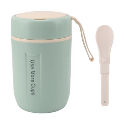 Pote térmico para alimentos de 600 ml com tampa de segurança e colher, aço inoxidável 304 à prova de vazamentos, sopa térmica
