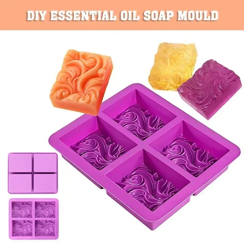 4-chamber Fashion Creative Handmade Flower Shaped Silicone DIY Soap Candle Cake Mold